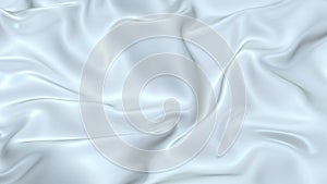 3D render beautiful folds of white silk in full screen, like a beautiful clean fabric background. Simple soft background