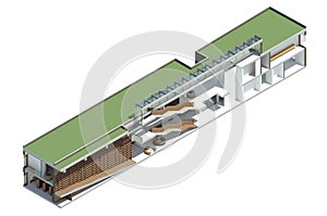 3D render: BIM model of the library