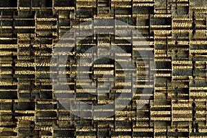 3D render. Black golden natural texture. Abstract black, gold and yellow background. Stone texture for the design of digital wall