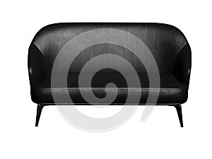 3d render of black leather armchair