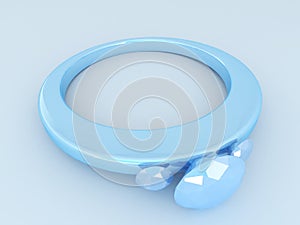 3D render of a blue diamond ring