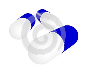 3d Render of Blue and White Capsules