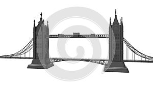 3d render bridge architecture on white background