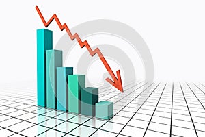 3d Render Business Graph With Going Up Arrow