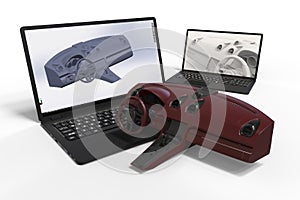 3D render of  a car representing car development