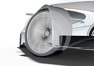 3D render of  a car representing car development