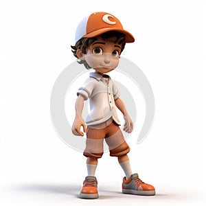 3d Render Cartoon Of Alexander: Youthful Protagonist In Baseball Hat