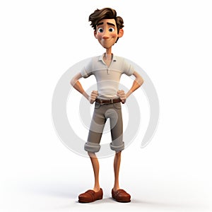 3d Render Cartoon Of David: Handsome, Youthful Protagonist With Crisp And Clean Look