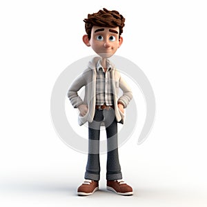 3d Render Cartoon Of Jacob: Youthful Protagonist In Henry Scott Tuke Style