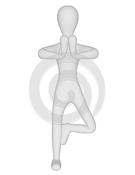 3d Render of a Character in a Yoga Pose