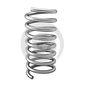 3d render of chrome spring on white