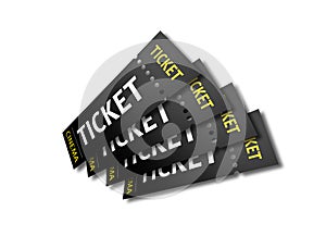 3D render of cinema tickets