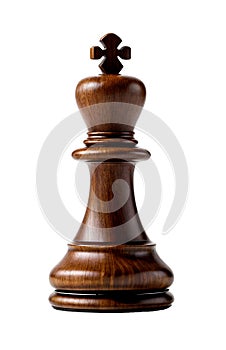 3d render of close-up of a dark brown chess king piece