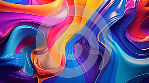 3d render of colorful abstract background with flowing liquid. Fluid art