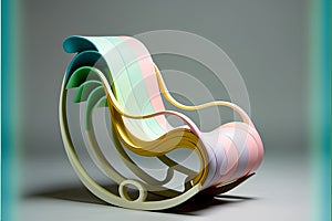 3d render of colorful chair on gray background. 3d illustration