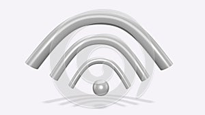 3D render colorful wifi icon on white background