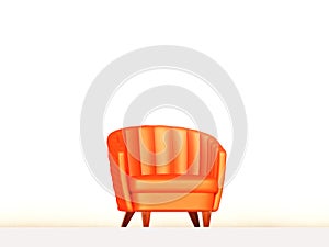 3D Render of Comfy Orange Sofa