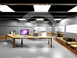 3d render of computer shop