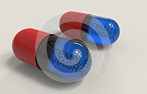 3d render - Concept of female viagra drug