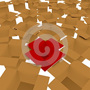 3d Render Concept of Standing out from the Crowd