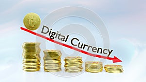 3D render of conceptual digital currency dropdown