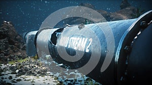 3D render of a damaged pipe Nord Stream 2