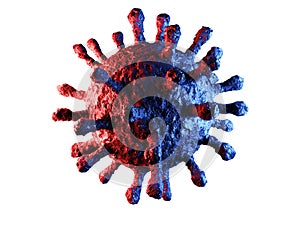 3d render of Dangerous coronavirus Sars Mers COVID-19 infection medical illustration. Respiratory virus pandemic 2020.