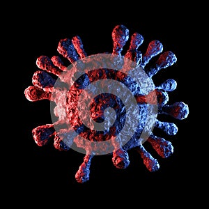 3d render of Dangerous coronavirus Sars Mers COVID-19 infection medical illustration. Respiratory virus pandemic 2020.