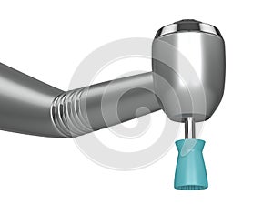 3d render dental handpiece and polishing prophy cup
