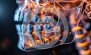 3d render of dental implant model