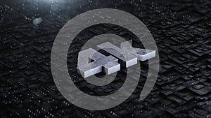 3d render Digital background with 4k ultra hd metal logo