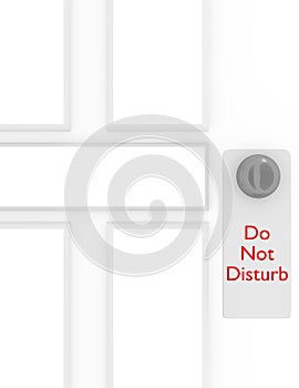 3d Render Do Not Disturb Sign on a Door