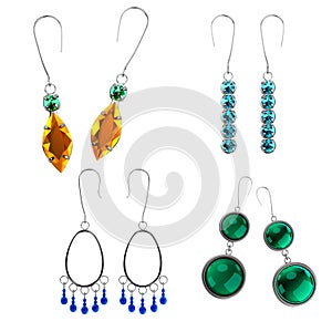 3d render of earings set