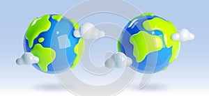 3d render earth planet object world vector icon