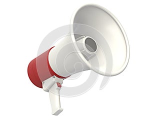 3D render of electric Megaphone isolated on white.