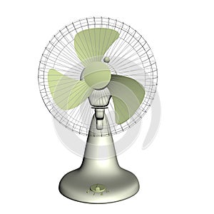 3d render of electrical white and green fan