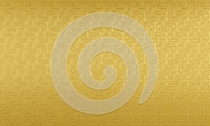 3D render : embossed abstract pattern engraved on gold surface