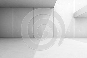 3d render of empty concrete room with shadow on the wall