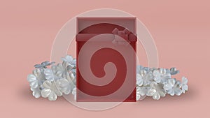 3D render empty elegant gift box