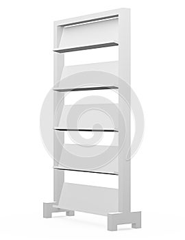 3d Render of an Empty Magazine Shelf