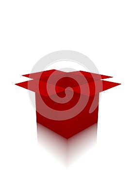 3d Render of an Empty Red Box