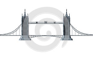 3D render of an English bridge on a white background