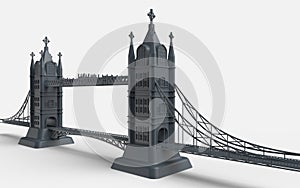 3D render of an English bridge on a white background