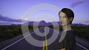 3D render entitled Road to Big Bend National Park. Person in the image is computer generated by 3D rendering. No model