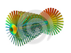 3D render - FEA analysis of the turbine propulsion blades