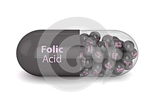 3d render of folic acid pill