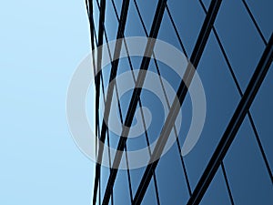 3D render of futuristic architecture, Skyscraper building with curve glass window