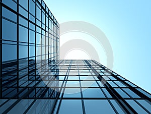 3D render of futuristic architecture, Skyscraper building with glass window