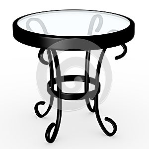 3d Render of a Glass Top Table