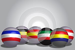 3D render globe flags